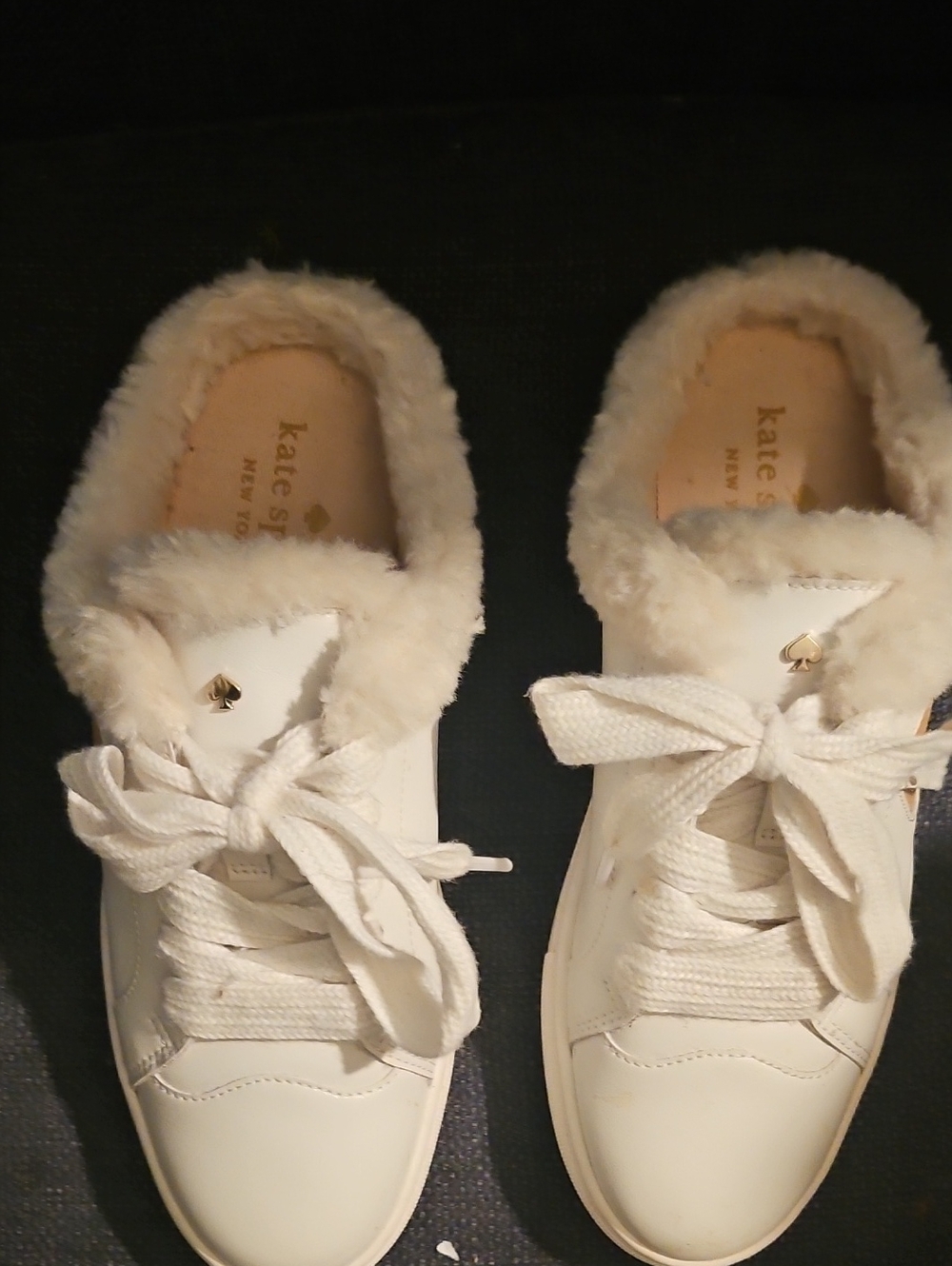 Kate Spade Sz 6 Fuzzy Mule Sneaker W Box